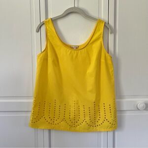 Gap Sunny Tank Cutout Circle Design at Hem Bright Yellow Size Small